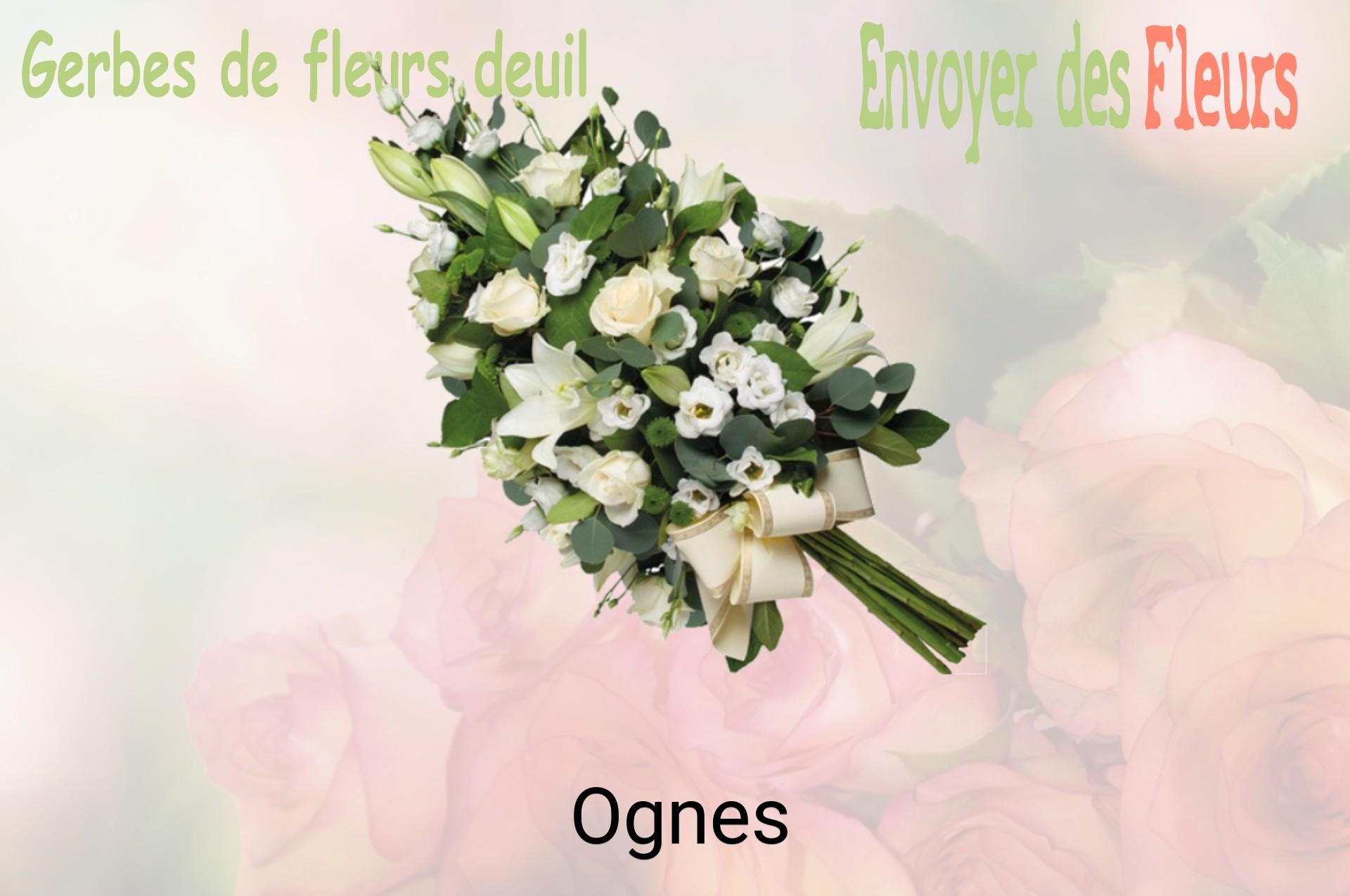 Gerbe de fleurs de deuil livrée à Ognes